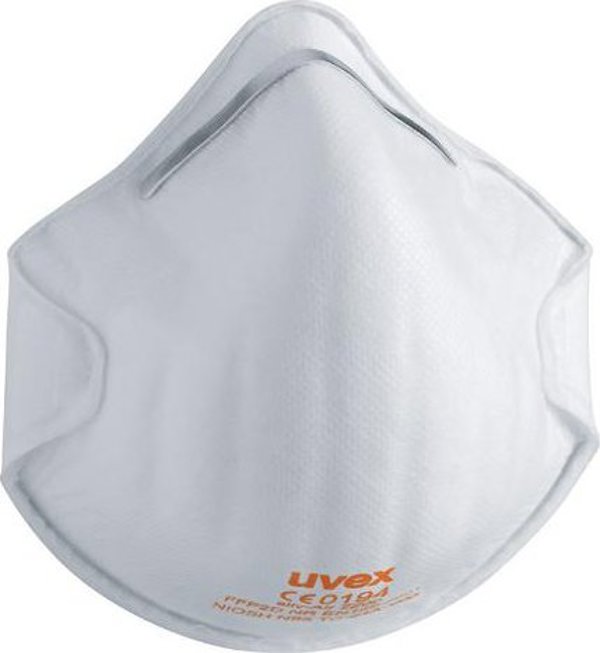 Uvex Αναπνευστήρας Uvex Silv-Air Classic 2210 FFP2, τύπου κυπέλλου με βαλβίδα, λευκός, 3 τεμάχια σε λιανική συσκευασία