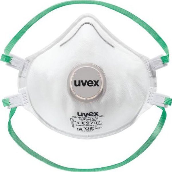 Uvex Αναπνευστήρας Uvex Silv-Air Classic 2310 FFP3, τύπου κυπέλλου με βαλβίδα, λευκός, 3 τεμάχια σε λιανική συσκευασία