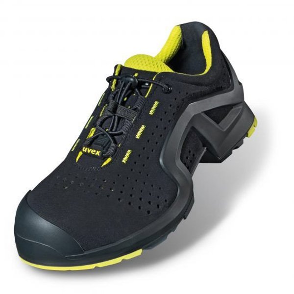 Uvex 85142, Unisex, Ενήλικας, Παπούτσια ασφαλείας, Λάιμ, Μαύρο, P, S1, ESD, SRC, Γρήγορα κορδόνια
