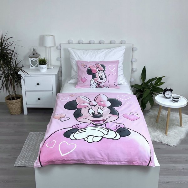 Vaikiškas patalynės komplektas Disney Minnie Powder pink, 100×135, 2 dalių
