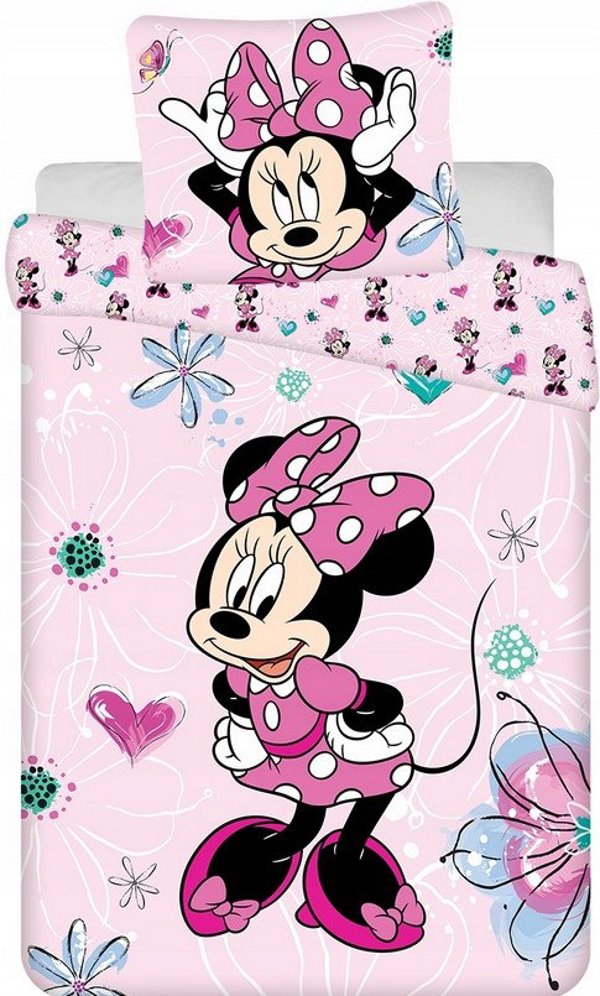 Vaikiškas patalynės komplektas Disney Minnie Powder pink, 100×135, 2 dalių