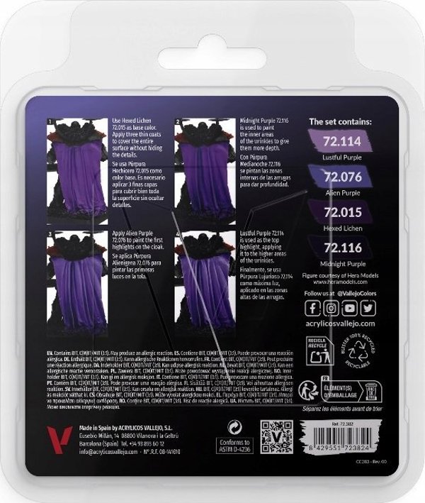 Vallejo Vallejo: 72.382 - Game Color - Purple Color Set 4 x (18 ml)