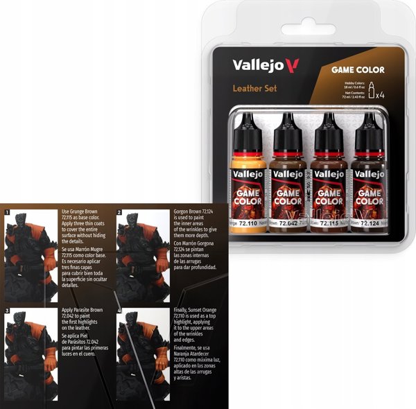 Vallejo Vallejo: 72.385 - Game Color - Leather Set 4 x (18 ml)