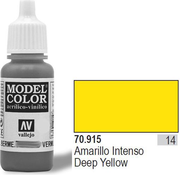 Vallejo Paint No. 14 Deep Yellow Matt 17ml - 70915 797372 8429551709156