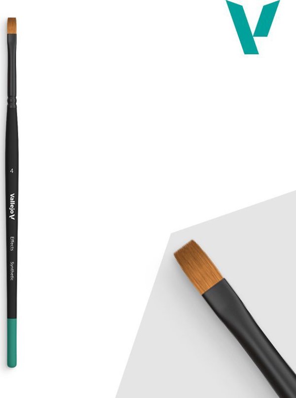 Vallejo Vallejo: B04004 - Effects - Flat Rectangular Brush - Synthetic 4