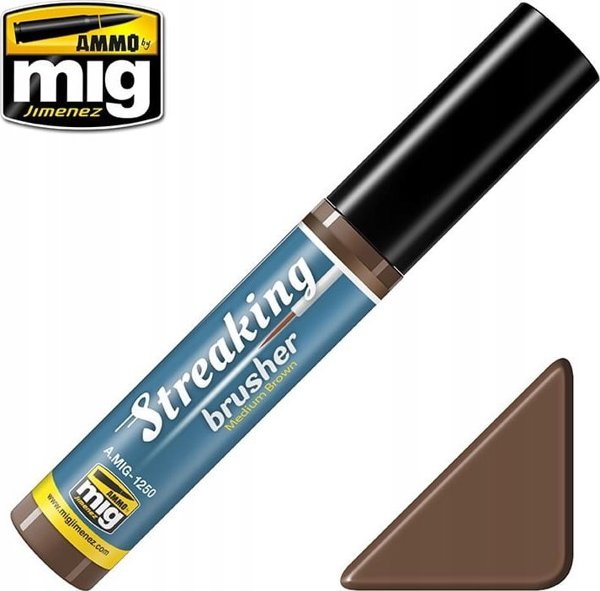 Vallejo Ammo: Streaking Brusher - Medium Brown