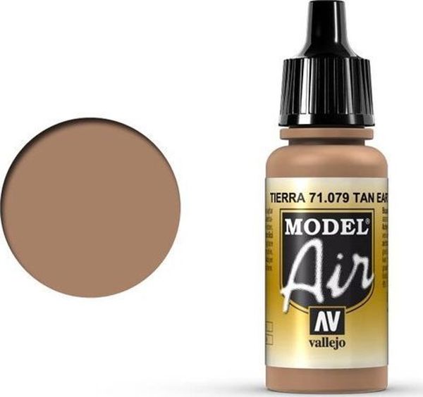 Vallejo Model Air Tan Earth 71.079 - Ακρυλικό Χρώμα Μοντελισμού Καφέ 17ml