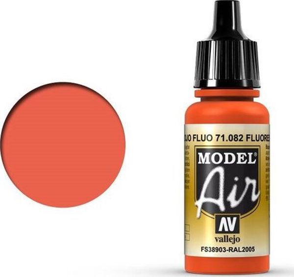 Vallejo Model Air Χρώμα 71.082 Φθορίζον Κόκκινο, 17ml