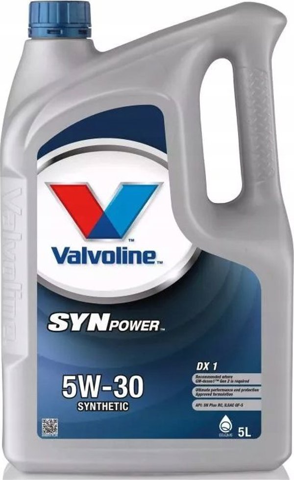 Valvoline Λάδι κινητήρα SYNPOWER DX1 5W30 5L, Valvoline