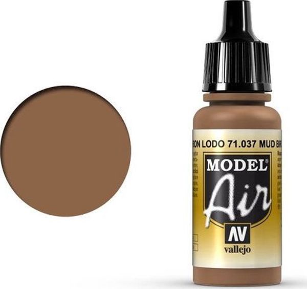 Vallejo Model Air Χρώμα Μοντελισμού Mud Brown 71.037, Καφέ, 17ml