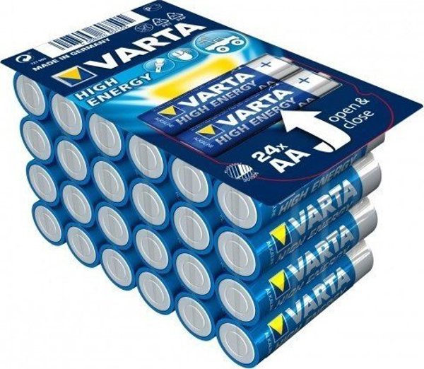 Varta Varta High Energy AA, Single-use battery, AA, Alkaline, 1.5 V, 24 pc(s), Blue, Silver