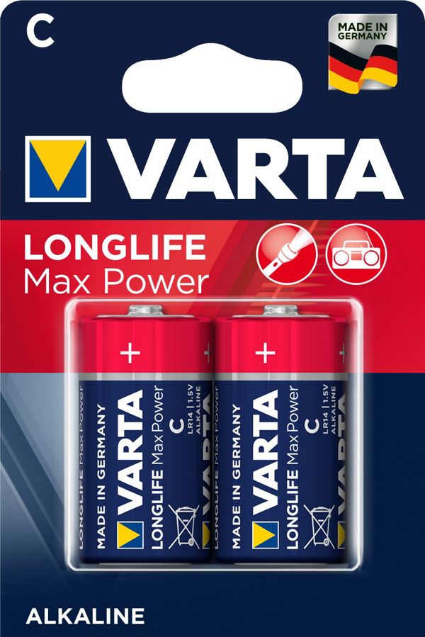 Varta Μπαταρίες Longlife Max Power C (LR14) 7800mAh, 2 Τεμάχια