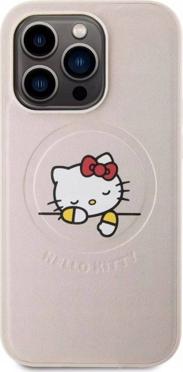 Vega HELLO KITTY PU KITTY ASLEEP LOGO MAGSAFE ΘΗΚΗ ΓΙΑ IPHONE 15 PRO ΡΟΖ>