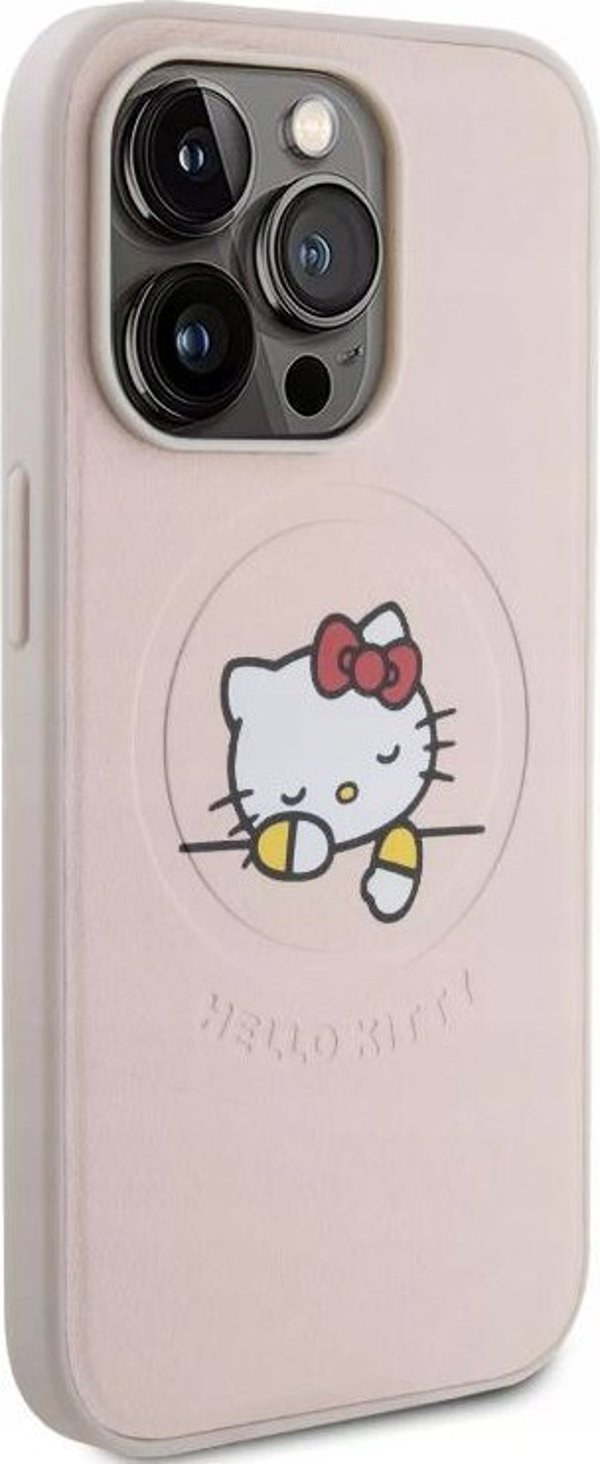 Vega HELLO KITTY PU KITTY ASLEEP LOGO MAGSAFE ΘΗΚΗ ΓΙΑ IPHONE 15 PRO ΡΟΖ>