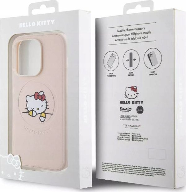 Vega HELLO KITTY PU KITTY ASLEEP LOGO MAGSAFE ΘΗΚΗ ΓΙΑ IPHONE 15 PRO ΡΟΖ>