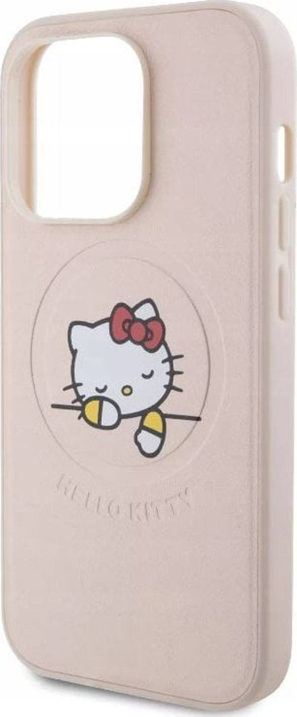 Vega HELLO KITTY PU KITTY ASLEEP LOGO MAGSAFE ΘΗΚΗ ΓΙΑ IPHONE 15 PRO ΡΟΖ>