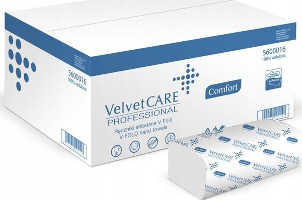 Velvet Ρέτσινκι σκληδανε Velvet Care V-Fold 2w σελουλόζα λευκά (20x150)