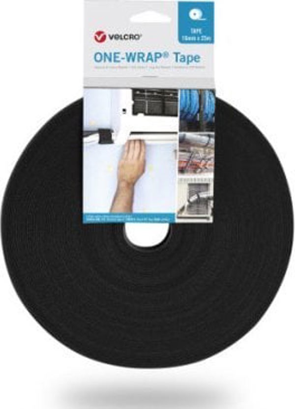 Velcro Ταινία VELCRO One Wrap πλάτους 13 mm, επιβραδυντική φλόγας, μαύρη, 25 m