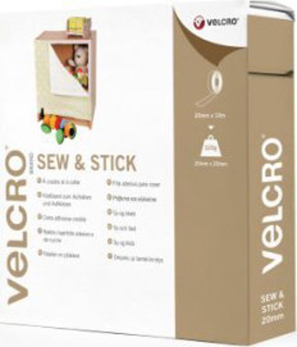 Velcro VELCRO Ράψτε & Κολλήστε ταινία με γάντζους και θηλιές 20 mm x 5 m λευκό