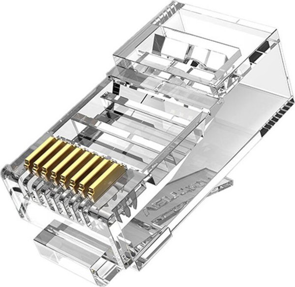 Βύσμα RJ45 κατηγορίας 6 UTP Vention IDDR0-100 διαφανές 100 τεμ.
