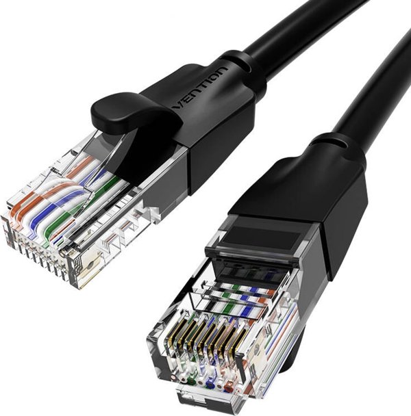 Καλώδιο δικτύου UTP CAT6 Vention IBEBF RJ45 Ethernet 1000Mbps 1m μαύρο