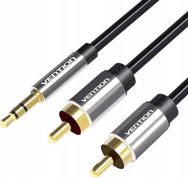 Καλώδιο ήχου Vention BCFBH 2 m 3.5mm TRRS 2 x RCA Μαύρο