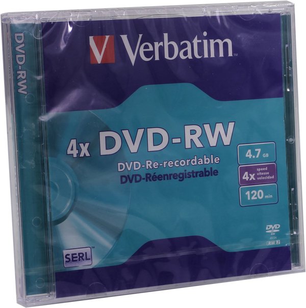 Verbatim Blank DVD-RW SERL 4.7GB 4x Extra protection / 5 Pack Slim