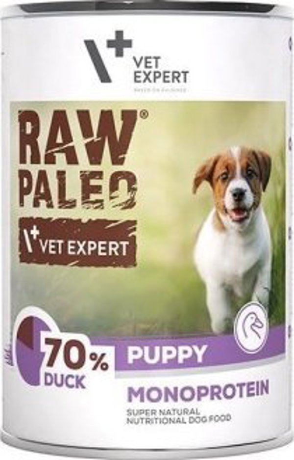 VetExpert Raw Paleo Puppy Πάπια, Υγρή Τροφή για Κουτάβια με Τάση για Αλλεργίες, 400g