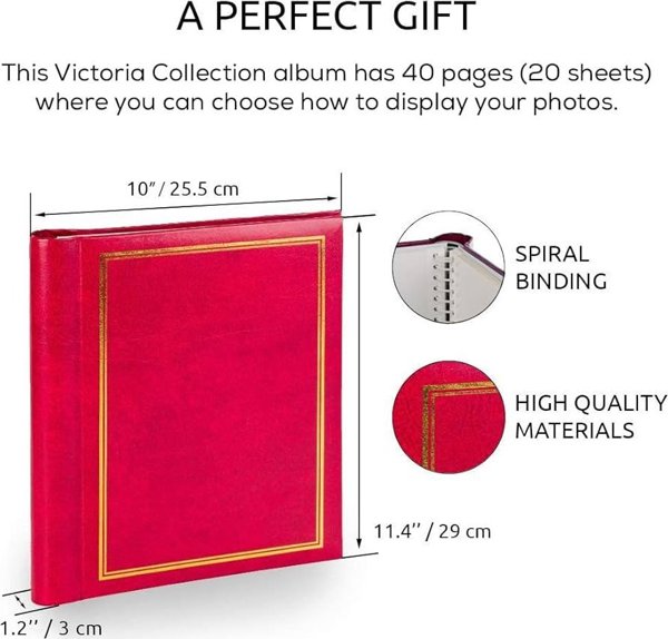 Άλμπουμ Victoria Collection SA40S Μαγνητικό 40 σελίδες Κλασικό, κόκκινο 2 τεμάχια