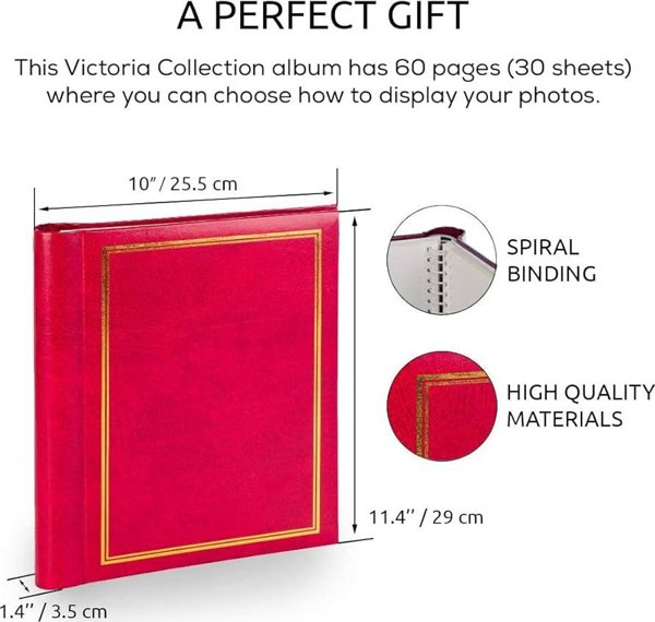 Άλμπουμ Victoria Collection SA60S Μαγνητικό 60 σελίδες Κλασικό, κόκκινο 2 τεμάχια