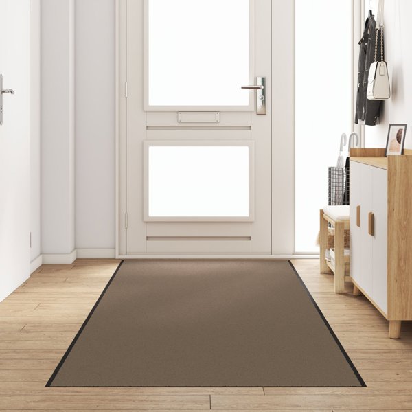 vidaXL Πατάκι Μπεζ και Μαύρο Πολυπροπυλένιο 400 x 120 x 0,9 cm