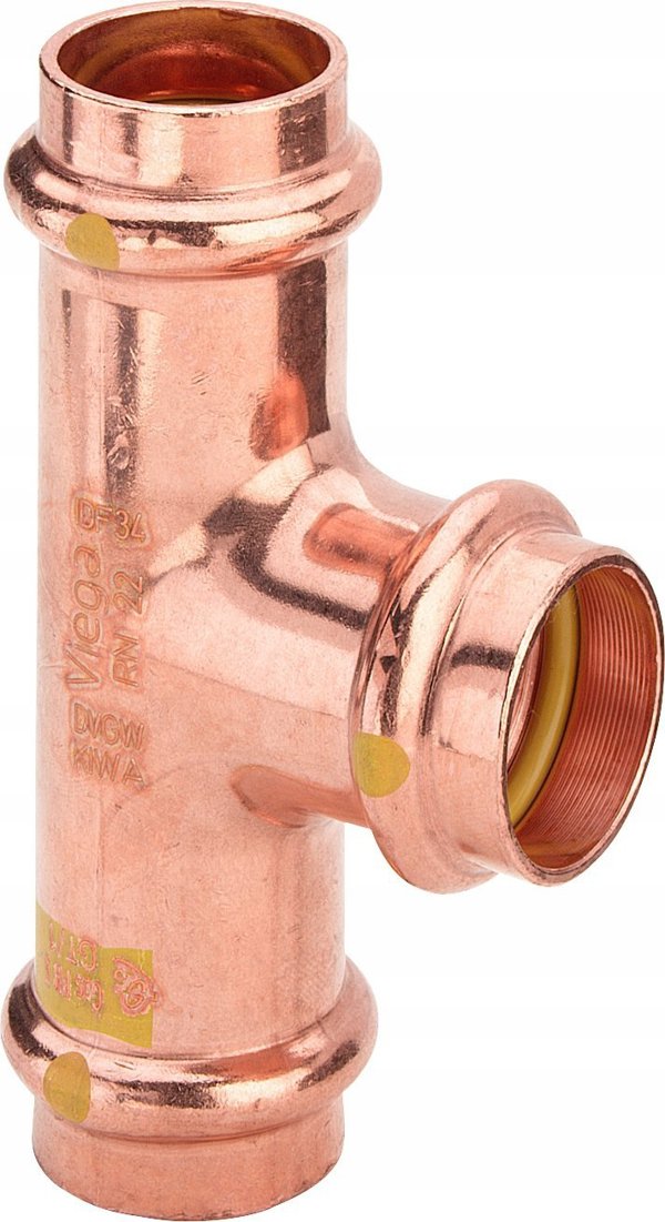 Viega Τρίοδη Σύνδεση Profipress G 22mm x 1/2" x 22mm – Σύνδεσμος Πρέσας Χαλκού για Εγκαταστάσεις Αερίου