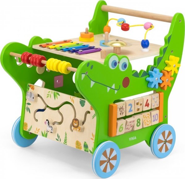 Viga Toys Ξύλινος Εκπαιδευτικός Περπατούρα Κροκοδειλάκι 12 σε 1 Lumarko!
