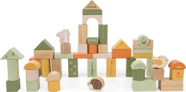 Viga Toys VIGA PolarB Ξύλινα Τουβλάκια Μοντεσσόρι Ζώα 50 τεμ.