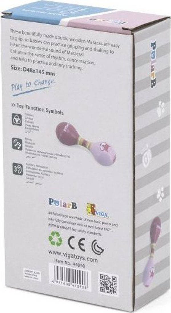 Viga Toys Viga PolarB Μαράκας Μουσικό Όργανο για Παιδιά Κουδουνίστρα