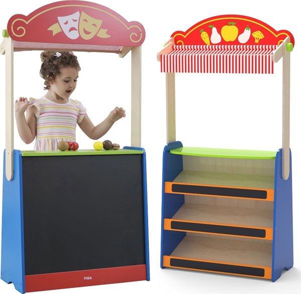 Viga Toys VIGA Θέατρο και Κατάστημα Τροφίμων 2 σε 1