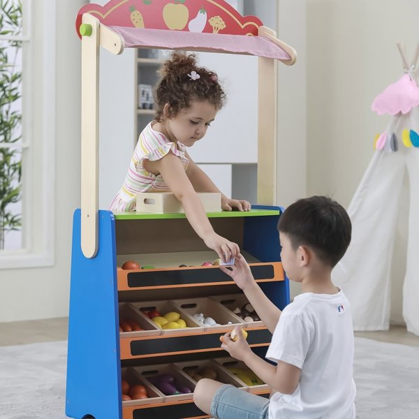 Viga Toys VIGA Θέατρο και Κατάστημα Τροφίμων 2 σε 1