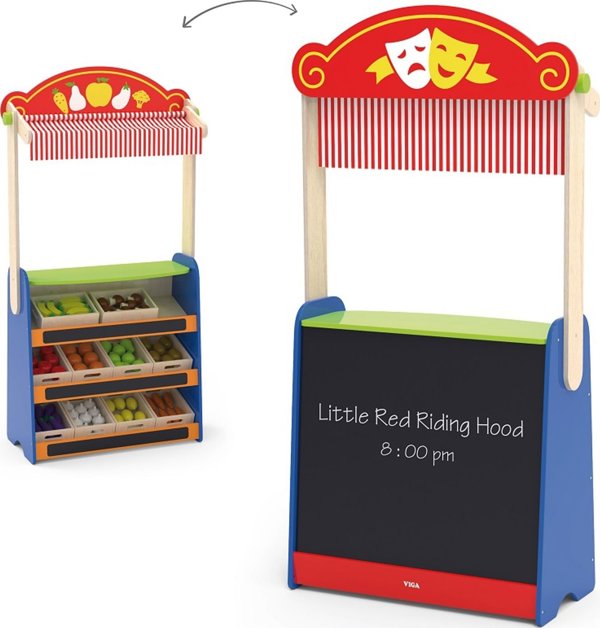 Viga Toys VIGA Θέατρο και Κατάστημα Τροφίμων 2 σε 1