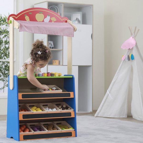 Viga Toys VIGA Θέατρο και Κατάστημα Τροφίμων 2 σε 1
