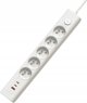 Viking Viking síťová prodlužovací zásuvka YC53, 5x AC 230V, 1x USB-A, 2x USB-C, délka 1,5 m, bílá