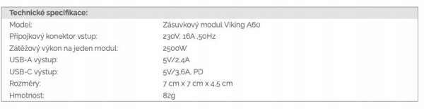 Viking μονάδα συρταριού A60, 1x USB-A, 1x USB-C, PD, ασημί-μαύρο