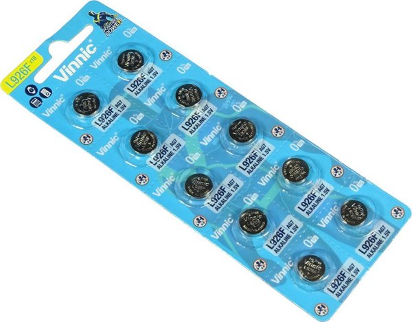 Μπαταρία Vinnic LR57 Αλκαλική 1.5V, 10 Τεμάχια (Συμβατή με LR926, 395, AG7, G7)