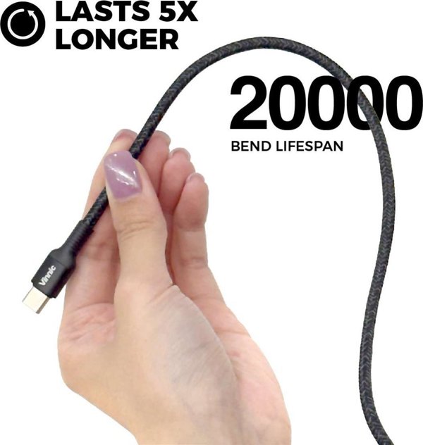 Καλώδιο Vinnic USB-C σε USB-C 1m 60W, μαύρο