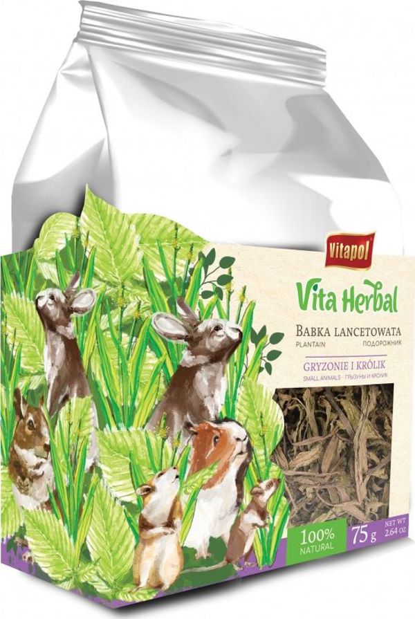 Vitapol Vita Herbal Πεντάνευρο (Plantain) για Τρωκτικά & Κουνέλια, Συμπλήρωμα Διατροφής 75γρ
