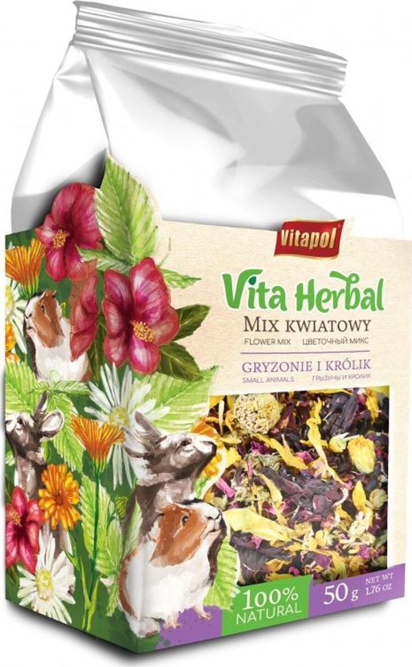Vitapol Vita Herbal Μείγμα Λουλουδιών για Τρωκτικά & Κουνέλια, 50g