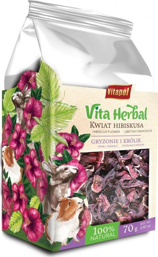 Vitapol Vita Herbal Άνθη Ιβίσκου για Τρωκτικά και Κουνέλια, 70γρ