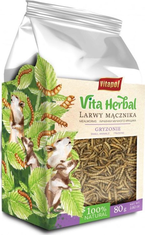 Vitapol Vita Herbal για τρωκτικά, προνύμφες αλευροσκώληκα, 4 x 80 g