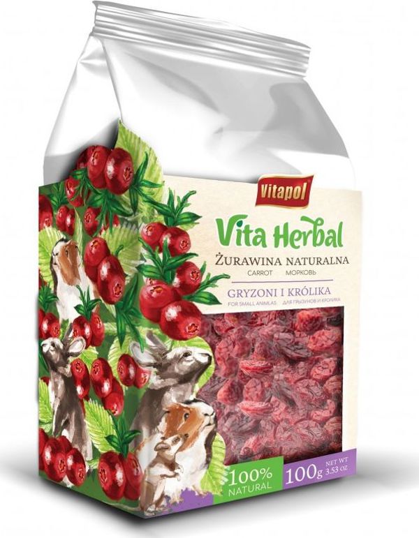Vitapol Vita Herbal Φυσικά Κράνμπερι για Τρωκτικά και Κουνέλια, 30g