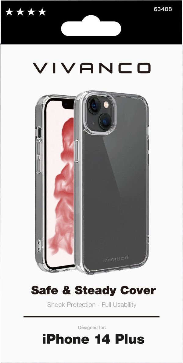 Vivanco Vivanco θήκη Safe&Steady Anti Shock Apple iPhone 14 Plus, διάφανη (63488)