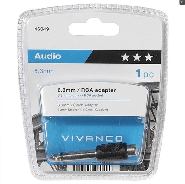 Προσαρμογέας Vivanco 6.3mm - RCA (46049)